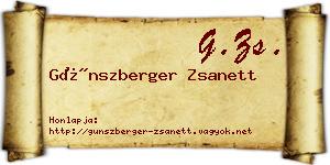 Günszberger Zsanett névjegykártya